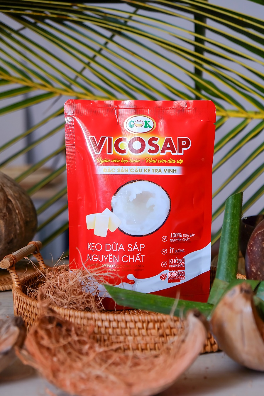 [THÙNG] Kẹo dừa sáp Vicosap (vị nguyên chất)