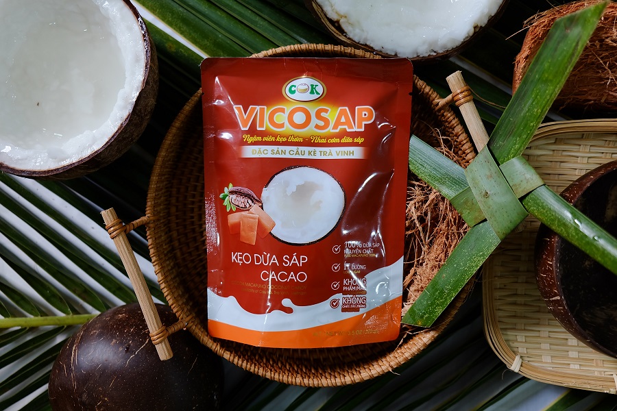 Kẹo dừa sáp Vicosap (vị cacao) 100g