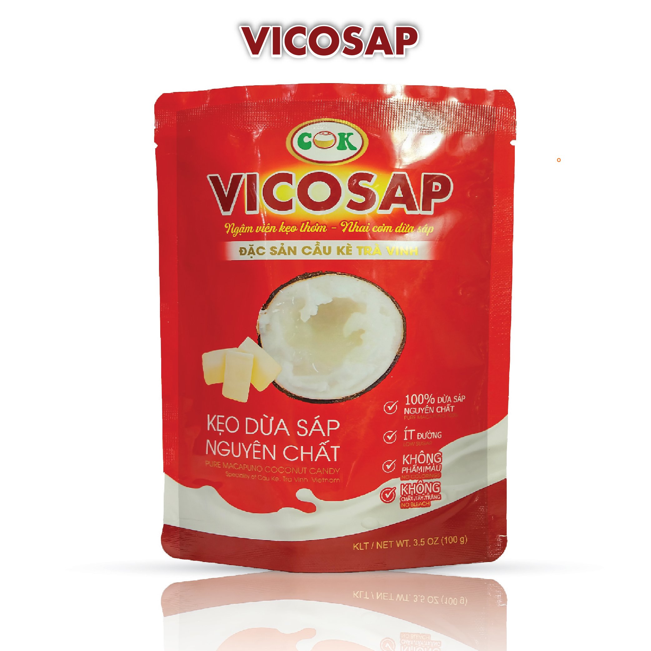 Kẹo dừa sáp Vicosap (vị nguyên chất) 100g