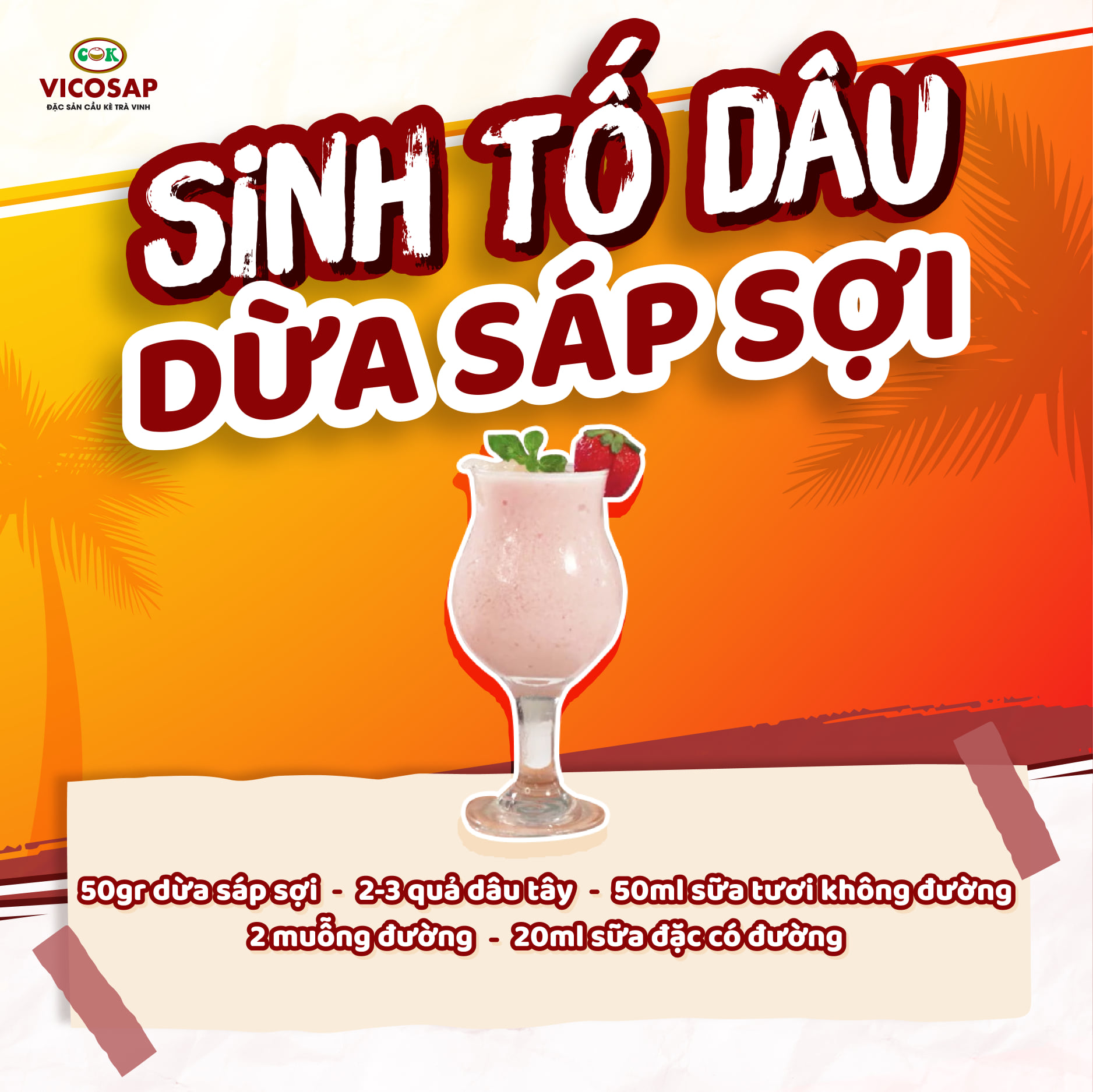 [OCOP 5 SAO] Dừa sáp sợi Vicosap 400ml