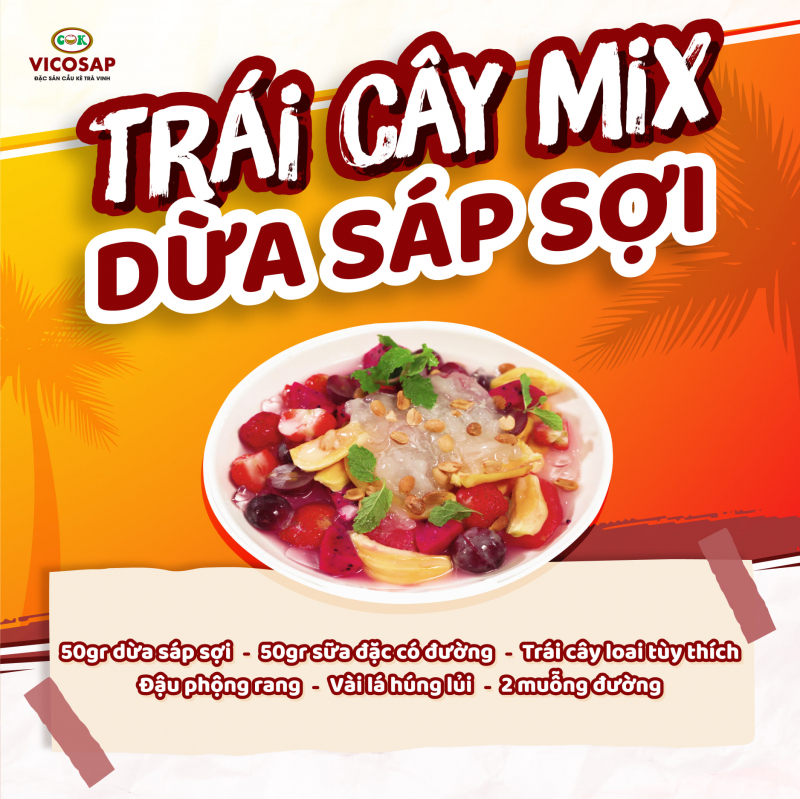 [OCOP 5 SAO] Dừa sáp sợi Vicosap 400ml