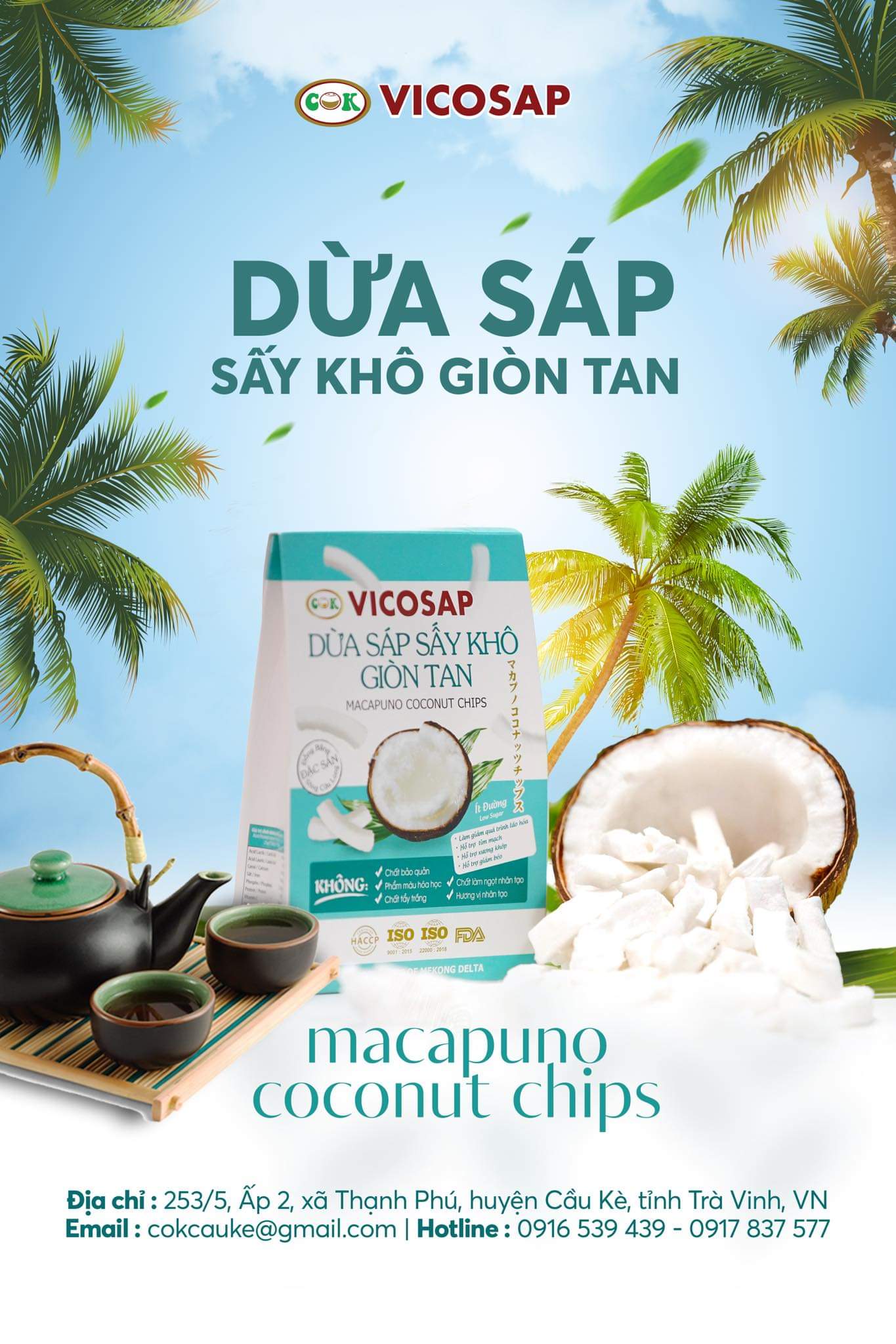 Dừa sáp sấy giòn tan Vicosap 25g