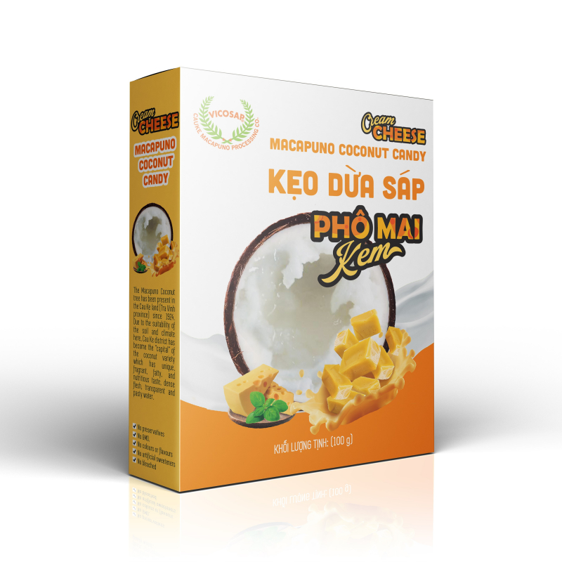 Kẹo Dừa Sáp Phô Mai Kem - Hộp 100g